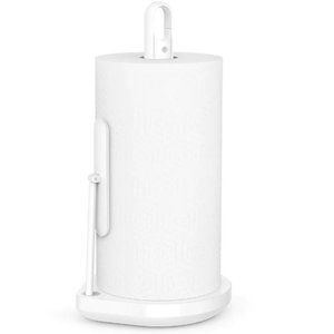 simplehuman Paper Towel Holder with Pump White Plus Cleaning Tabs Grapefruit
